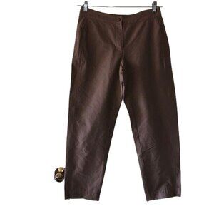 L.L. Bean Brown Casual Womens Ankle Pants With Zipper Detail Size 8P